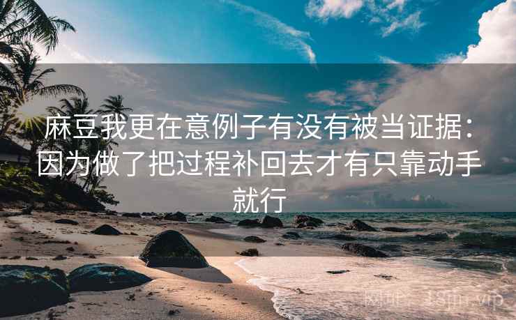 麻豆我更在意例子有没有被当证据：因为做了把过程补回去才有只靠动手就行